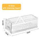 【𝗔𝗦𝗛】Premium🔥Hard Drawer Stackable Kitchen Storage Cabinet, Refrigerator,Freezer Food Storage Box with Handles, Food