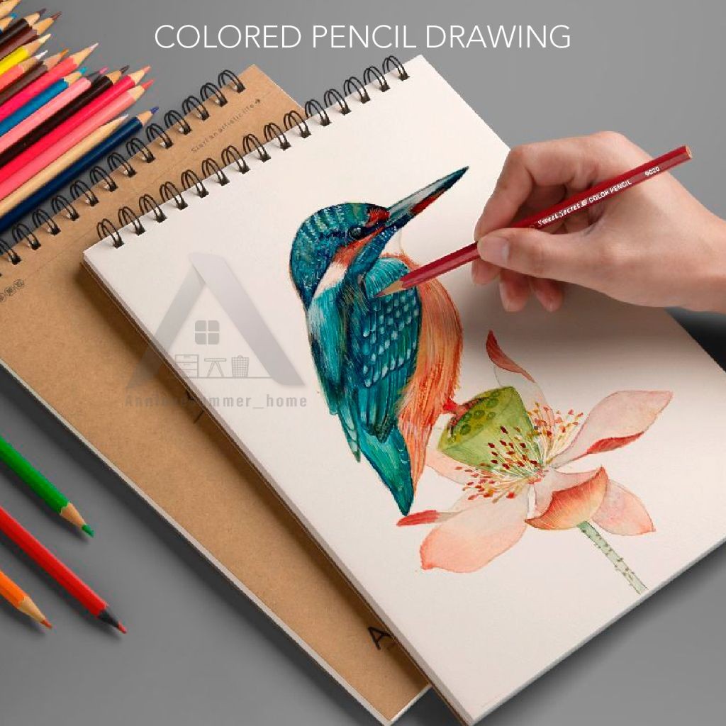【𝗔𝗦𝗛】Blank paper sketch watercolor marker painting art dedicated student drawing book | Buku lukisan 素描速写绘画美术专用学生图画本带撕裂线