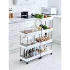 【𝗔𝗦𝗛】Hard PP Plastic 3/4 Tier Multifunction Storage Trolley