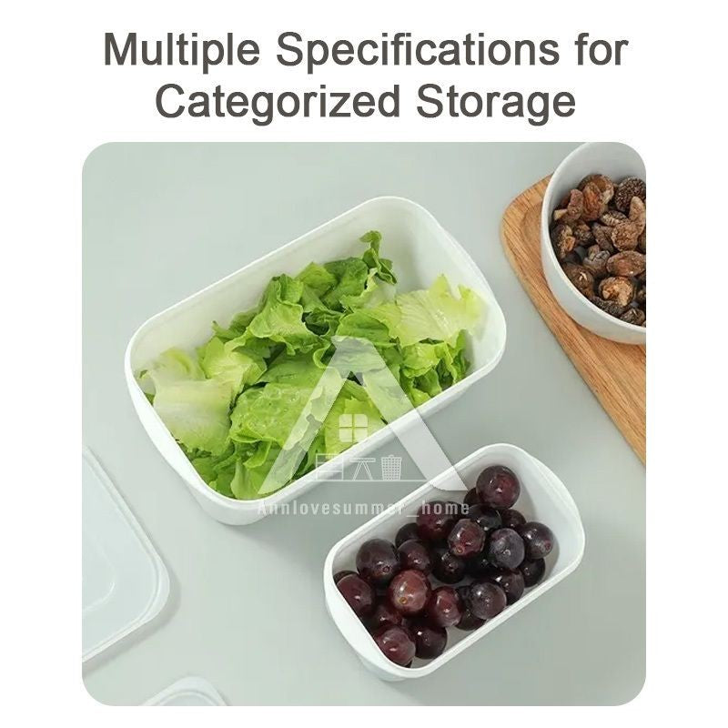 【𝗔𝗦𝗛】Muji Fridge Organiser Plastic Storage Box Food Fruit Container With Lid Bekas Peti Sejuk Simpan Sayuran 冰箱分类收纳盒