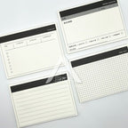 【𝗔𝗦𝗛】50 Sheets Minimalist Sticky Notepad To-do-list Wrong Question Line Text Grid Text错题修改日程便利贴