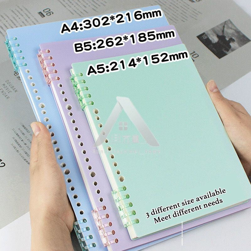 【𝗔𝗦𝗛】FULL SET【120 pages🔥 A5/B5/A4】Muji Colour Candy Notebook Coil Student Stationery Book Notepad  Portable Journal Gift