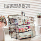 【𝗔𝗦𝗛】Transparent Stackable Multi-Layer Desktop Storage Rack Office Home Stationery & Cosmetics Organizer 透明堆叠多层桌面收纳架