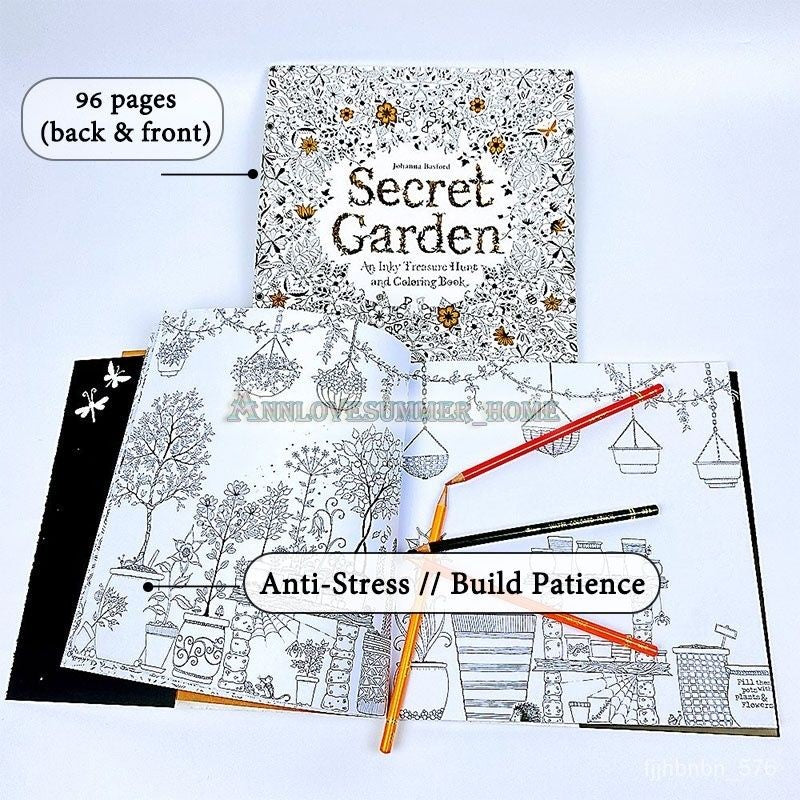 【𝗔𝗦𝗛】Only RM9.9❗️96 pages Secret Garden Series Coloring Book Thick Colouring Book Stress Relieve BookBukuWarna秘密花园填色本