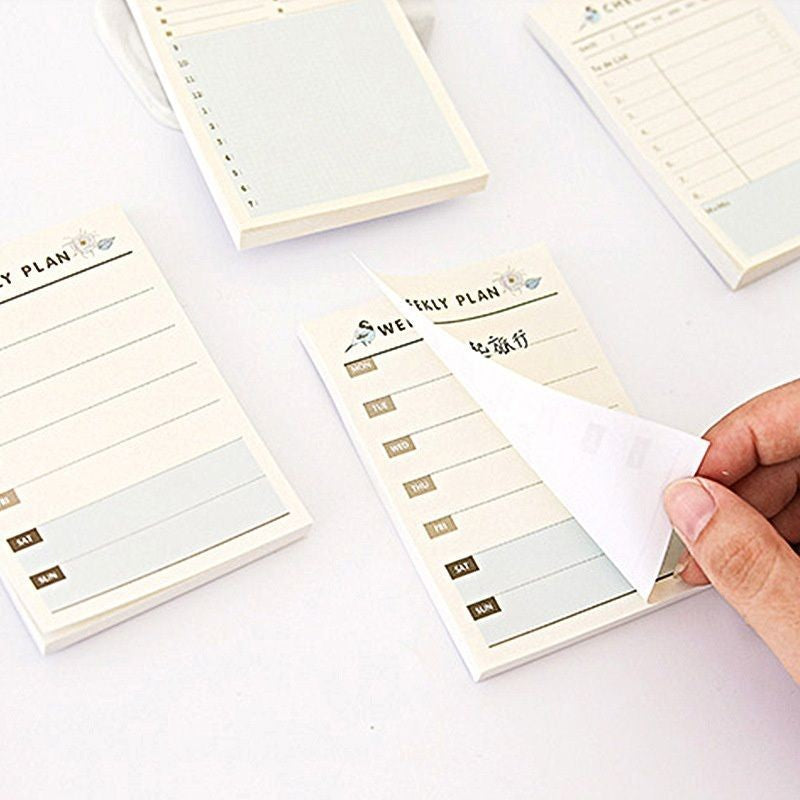 【𝗔𝗦𝗛】60 Sheets Personal Schedule Timetable Memo Pad Sticky Daily, Weekly, Monthly To Do List日程表计划本
