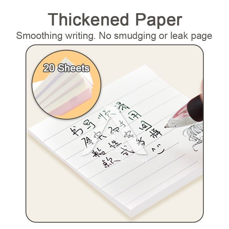 【𝗔𝗦𝗛】Sticky Note 80 Sheets/set Korean Girl B&W Horizon Line/Grid/Blank (1 Pack 4 Design)韩国女孩黑白便利贴
