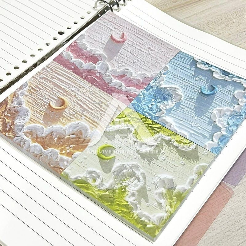 【𝗔𝗦𝗛】Landscape Oil Painting Sticky Note INS Scenery Sticky Note Memo Pad 风景油画便利贴