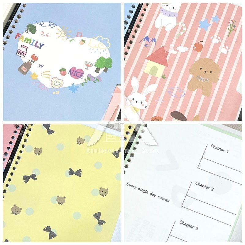 【𝗔𝗦𝗛】B5 60 Pages  Notebook Loose-leaf Divider Page Student Notebook Bullet Journal Notebook Planner Refillable活页笔记本