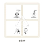 【𝗔𝗦𝗛】Sticky Note 80 Sheets/set Korean Girl B&W Horizon Line/Grid/Blank (1 Pack 4 Design)韩国女孩黑白便利贴