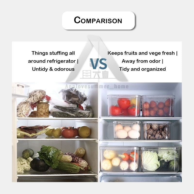 【𝗔𝗦𝗛】Acrylic PET Freezer🧊Fridge Storage Organizer Refrigerator Container Storage Box Container Bekas Peti Sejuk冰箱收纳盒