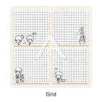 【𝗔𝗦𝗛】Sticky Note 80 Sheets/set Korean Girl B&W Horizon Line/Grid/Blank (1 Pack 4 Design)韩国女孩黑白便利贴