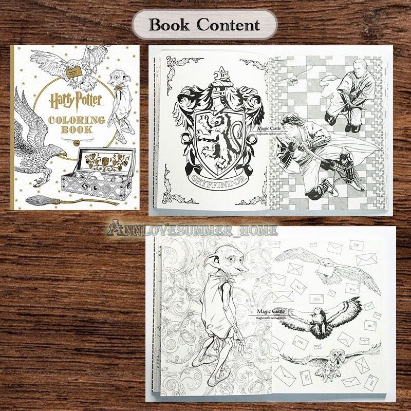【𝗔𝗦𝗛】Harry Potter Colouring Book 96 pgs Adult Pressure relief Relax Kids Buku Warna Dewasa