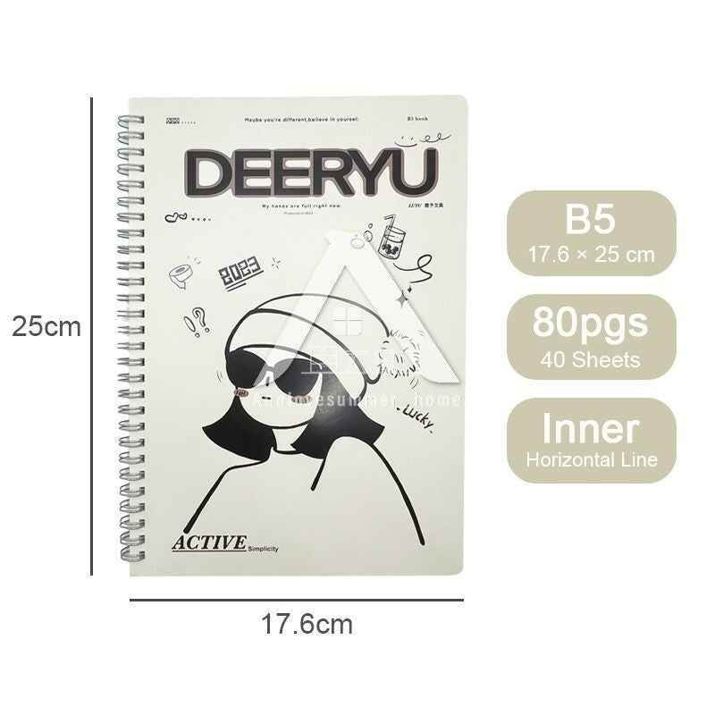 【𝗔𝗦𝗛】B5 80 Pages Notebook Spiral Book Journal Diary Student Buku Nota 笔记本