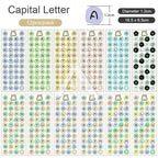 【𝗔𝗦𝗛】【1 Set 12pcs】Numbering Sticker Round Shape Cute Alphabet label DIY Scrapbook Planner Kids Books 字母数字标签贴纸