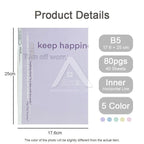 【𝗔𝗦𝗛】B5 80 Pages Notepad Glue-bound Horizontal Line Pastel Color Student Planner Exercise Notebook 奶盐简约笔记本B5
