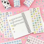 【𝗔𝗦𝗛】【1 Set 12pcs】Numbering Sticker Round Shape Cute Alphabet label DIY Scrapbook Planner Kids Books 字母数字标签贴纸