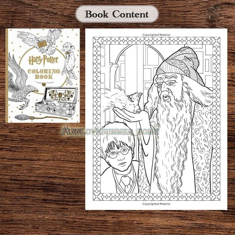 【𝗔𝗦𝗛】Harry Potter Colouring Book 96 pgs Adult Pressure relief Relax Kids Buku Warna Dewasa