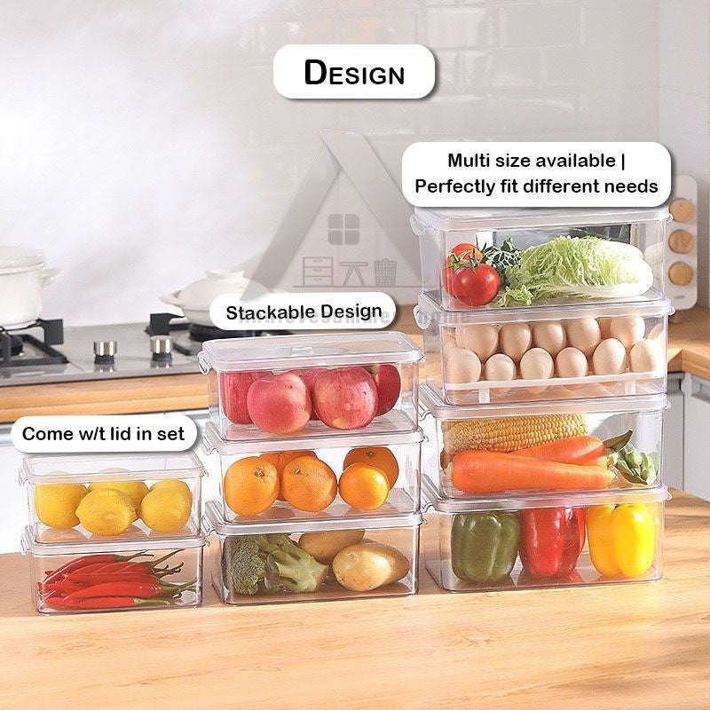 【𝗔𝗦𝗛】Acrylic PET Freezer🧊Fridge Storage Organizer Refrigerator Container Storage Box Container Bekas Peti Sejuk冰箱收纳盒