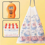 【𝗔𝗦𝗛】25/50pcs Super value🔥 Garbage bags with Rope Easy Pull Drawstring Lasting Cleaning Household Trash Bags Dustbin