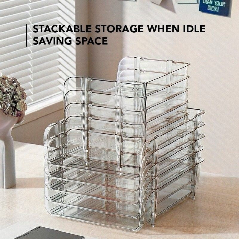 【𝗔𝗦𝗛】Transparent Stackable Multi-Layer Desktop Storage Rack Office Home Stationery & Cosmetics Organizer 透明堆叠多层桌面收纳架