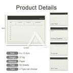 【𝗔𝗦𝗛】50 Sheets Minimalist Sticky Notepad To-do-list Wrong Question Line Text Grid Text错题修改日程便利贴