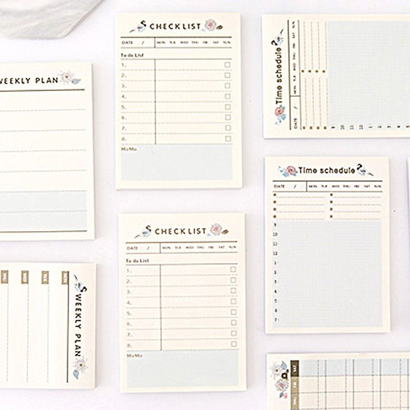 【𝗔𝗦𝗛】60 Sheets Personal Schedule Timetable Memo Pad Sticky Daily, Weekly, Monthly To Do List日程表计划本