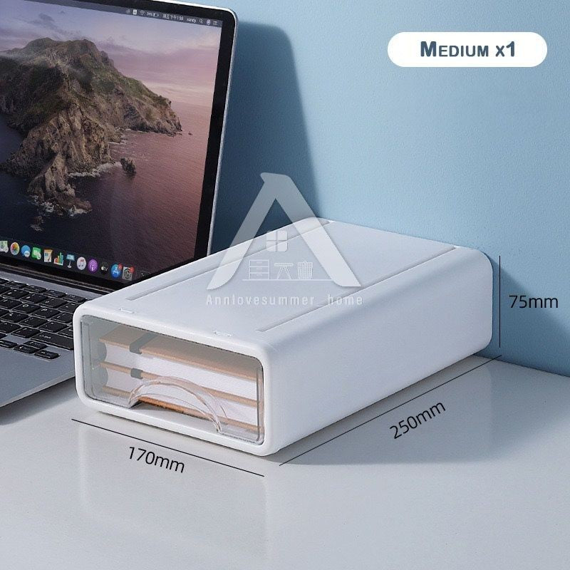 【𝗔𝗦𝗛】Muji Stackable Desk Organizer (White/Grey)