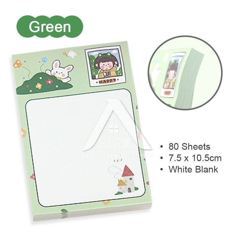 【𝗔𝗦𝗛】80 Sheets Cute Girl 👧🏻 Cheap Sticky Memo Pad Colourful Student Pen Stationery Portable Journal Diary 可爱女孩迷你便利贴