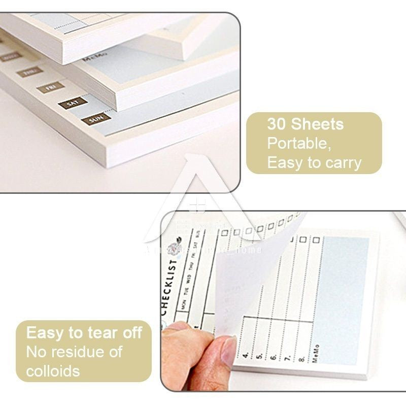 【𝗔𝗦𝗛】60 Sheets Personal Schedule Timetable Memo Pad Sticky Daily, Weekly, Monthly To Do List日程表计划本