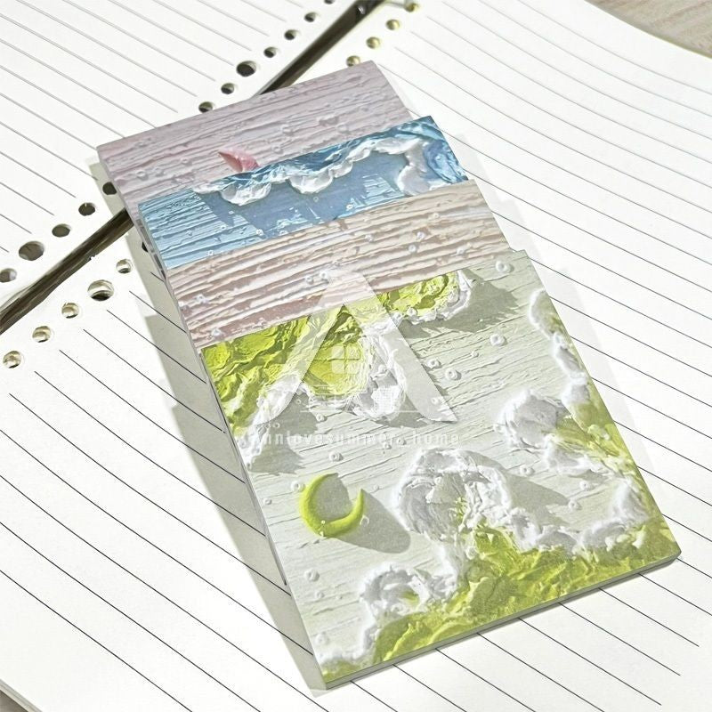 【𝗔𝗦𝗛】Landscape Oil Painting Sticky Note INS Scenery Sticky Note Memo Pad 风景油画便利贴