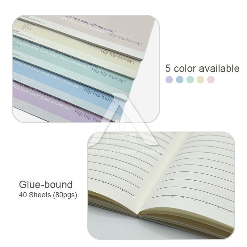 【𝗔𝗦𝗛】B5 80 Pages Notepad Glue-bound Horizontal Line Pastel Color Student Planner Exercise Notebook 奶盐简约笔记本B5