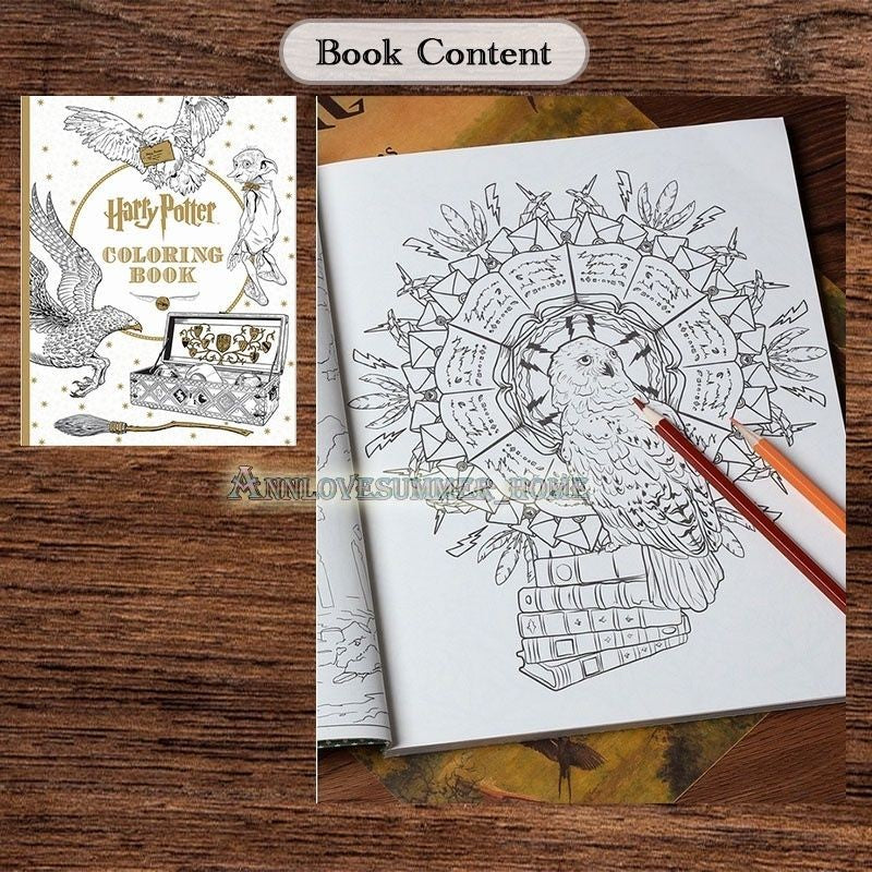 【𝗔𝗦𝗛】Harry Potter Colouring Book 96 pgs Adult Pressure relief Relax Kids Buku Warna Dewasa