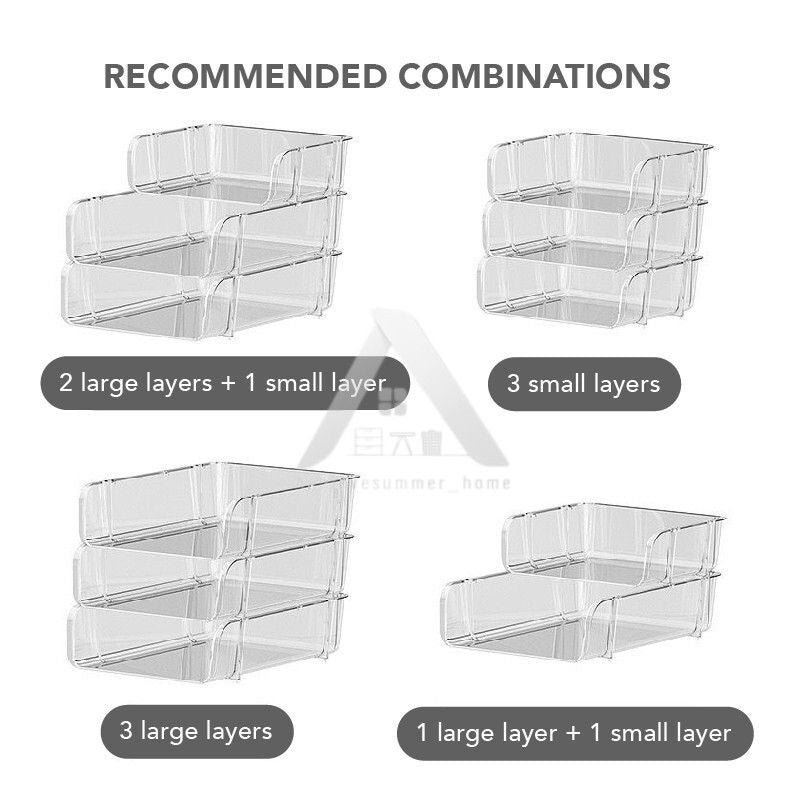 【𝗔𝗦𝗛】Transparent Stackable Multi-Layer Desktop Storage Rack Office Home Stationery & Cosmetics Organizer 透明堆叠多层桌面收纳架
