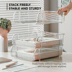 【𝗔𝗦𝗛】Transparent Stackable Multi-Layer Desktop Storage Rack Office Home Stationery & Cosmetics Organizer 透明堆叠多层桌面收纳架