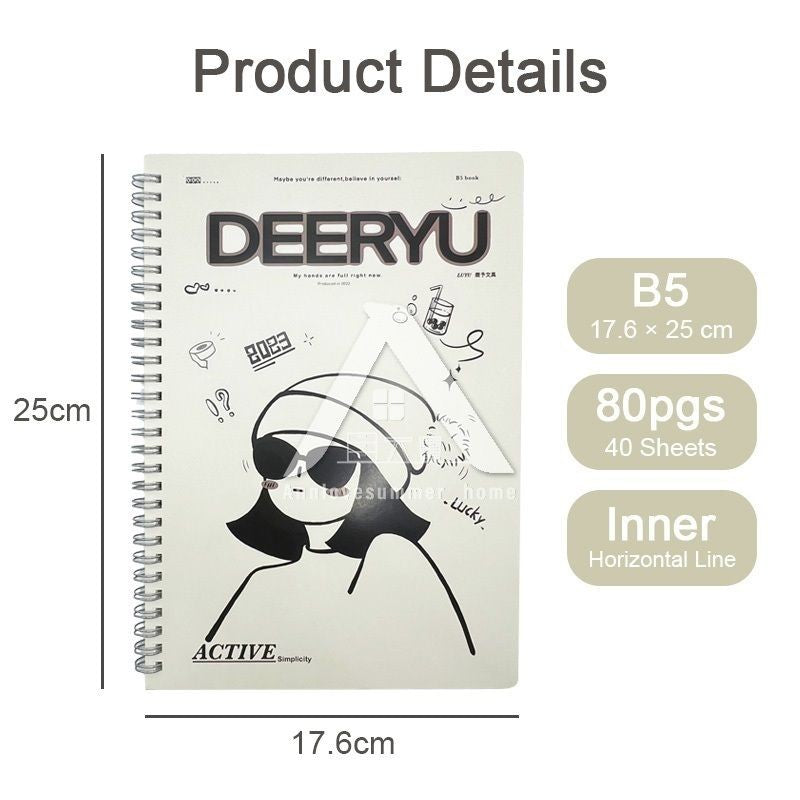 【𝗔𝗦𝗛】B5 80 Pages Notebook Spiral Book Journal Diary Student Buku Nota 笔记本