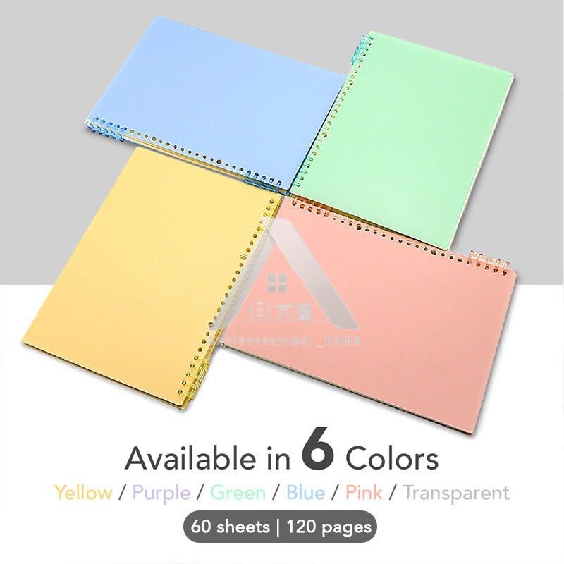 【𝗔𝗦𝗛】FULL SET【120 pages🔥 A5/B5/A4】Muji Colour Candy Notebook Coil Student Stationery Book Notepad  Portable Journal Gift