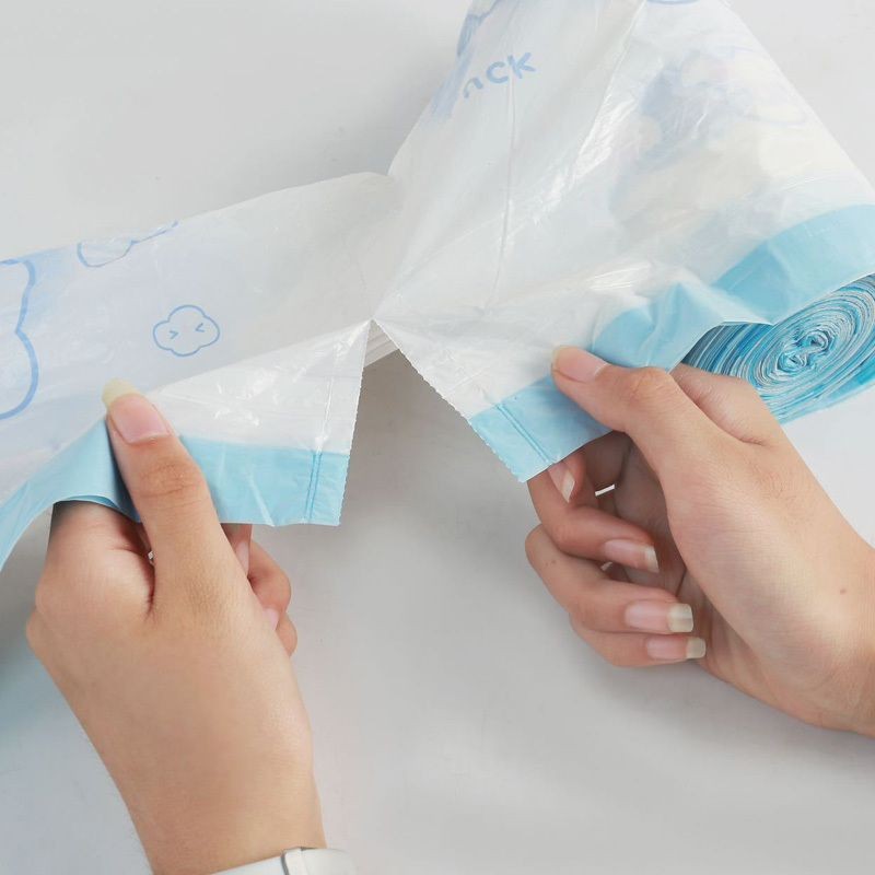 【𝗔𝗦𝗛】25/50pcs Super value🔥 Garbage bags with Rope Easy Pull Drawstring Lasting Cleaning Household Trash Bags Dustbin
