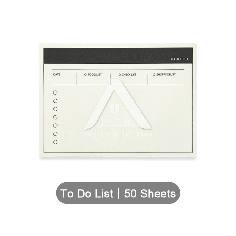 【𝗔𝗦𝗛】50 Sheets Minimalist Sticky Notepad To-do-list Wrong Question Line Text Grid Text错题修改日程便利贴