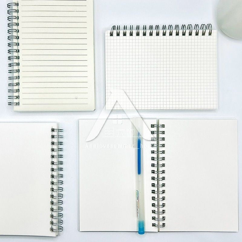 【𝗔𝗦𝗛】160pages Matt Cover Notebook A6 Spiral Wire O Planner Journal Notebook sketch book - Line-Blank-Grid A6简约线圈记事本