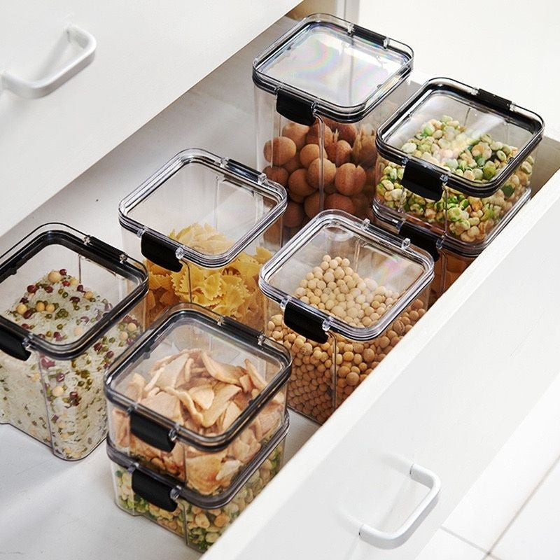 【𝗔𝗦𝗛】Airtight Transparent Food Storage Plastic Container Tupperware Kitchen Use Sealed Jar Bekas Kedap Udara密封零食干粮收纳盒