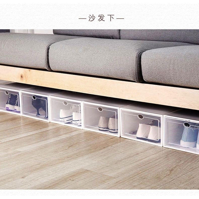 【𝗔𝗦𝗛】【Ready Stock❗️】PP Transparent | Translucence Plastic Shoe Box Stackable | Foldable Shoe Box | Shoe Organizer 折叠收纳鞋盒
