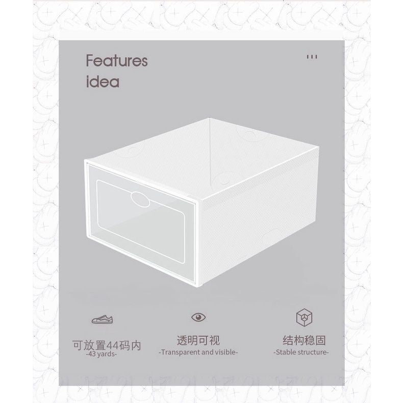 【𝗔𝗦𝗛】【Ready Stock❗️】PP Transparent | Translucence Plastic Shoe Box Stackable | Foldable Shoe Box | Shoe Organizer 折叠收纳鞋盒