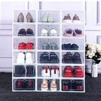 【𝗔𝗦𝗛】【Ready Stock❗️】PP Transparent | Translucence Plastic Shoe Box Stackable | Foldable Shoe Box | Shoe Organizer 折叠收纳鞋盒