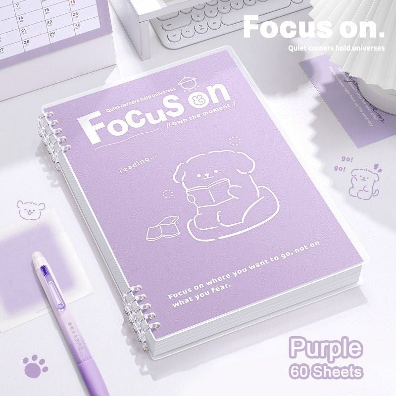 【𝗔𝗦𝗛】A5/B5 Puppy Loose-leaf Notebook, Coil Notebook, Multi-functional Diary Minimalist Notebook 线条小狗活页本