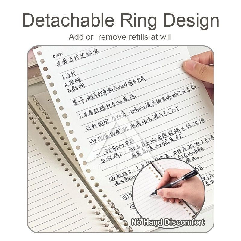 【𝗔𝗦𝗛】120 Pages B5 Notebook Planner Bullet Journal Student Notebook Diary Refillable Cover Loose Leaf 活页笔记本B5