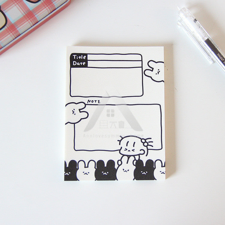 【𝗔𝗦𝗛】50 Sheets Memo Pad📔Mini Notepad Bookmark Stationery Portable Journal Diary Buku Nota Comel迷你笔记本