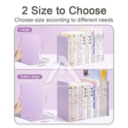 【𝗔𝗦𝗛】【2 pcs 1 set】Muji Metal Bookends Heavy-Duty Shelves Home Office Book Shelf Organization Penjaga Buku Logam简约金属书挡板