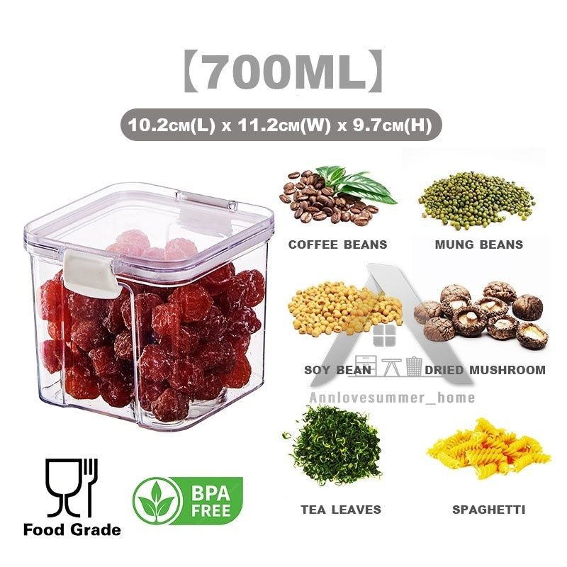 【𝗔𝗦𝗛】Muji Airtight Food Storage Container Stackable Plastic Kitchen Multigrain Bekas Makanan Kedap Udara密封罐Tupperware