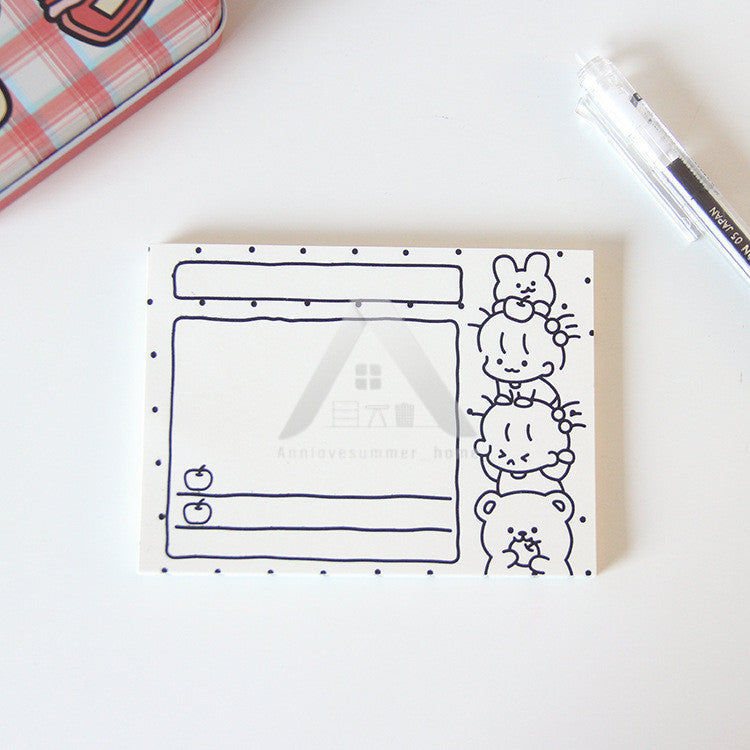 【𝗔𝗦𝗛】50 Sheets Memo Pad📔Mini Notepad Bookmark Stationery Portable Journal Diary Buku Nota Comel迷你笔记本
