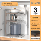 【𝗔𝗦𝗛】2-4 Tiers Adjustable Pot and Pan Rack Organizer Rak Bawah Sinki Kitchen Pot Storage 厨房收纳